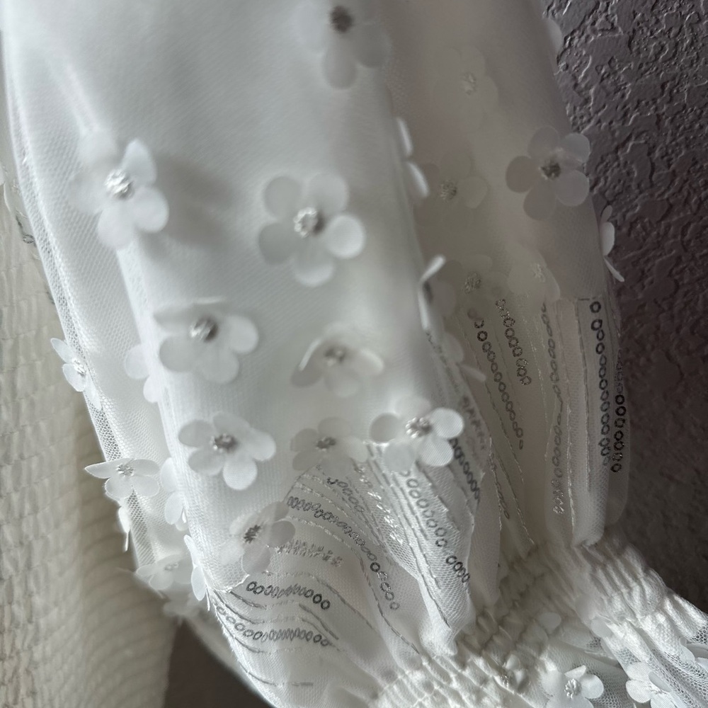JessaKae White Floral Dress Sz XL - Picture 8 of 10